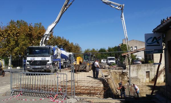 Mur banché en béton